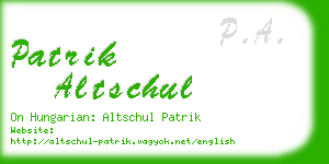 patrik altschul business card